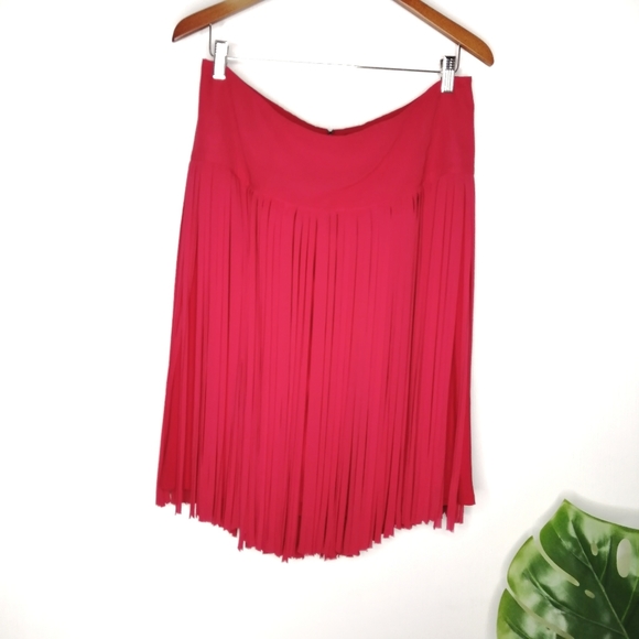 Lane Bryant Women's chiffon fringe skirt Red Size 14 - Picture 2 of 8